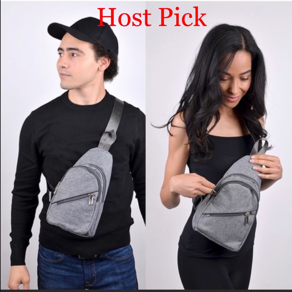 Unisex crossbody 3 pocket bag